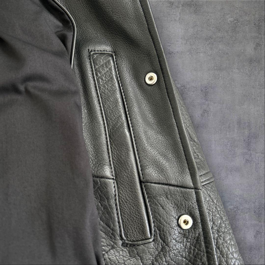 美品 ZARA バッファローレザー 本革 牛革 レザージャケット Lサイズ