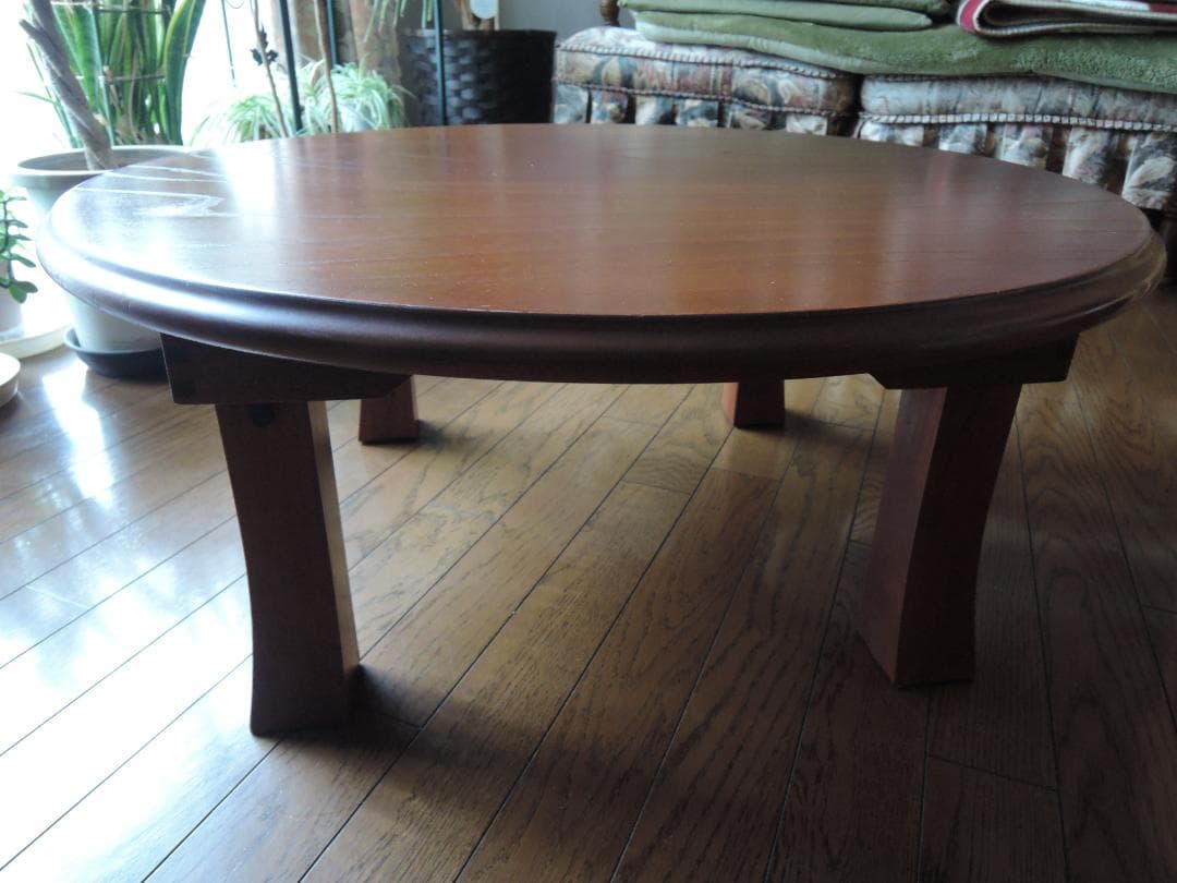 丸型折脚座卓(ちゃぶ台) 木製