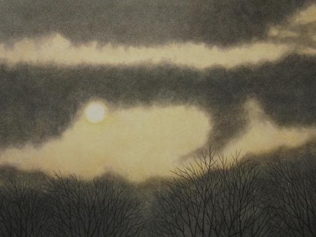 大山忠作、【冬日】、希少な額装用画集より、新品額装付 大山忠作「日月春秋より『秋映 (日月春秋より)』」リトグラフ :: 絵画