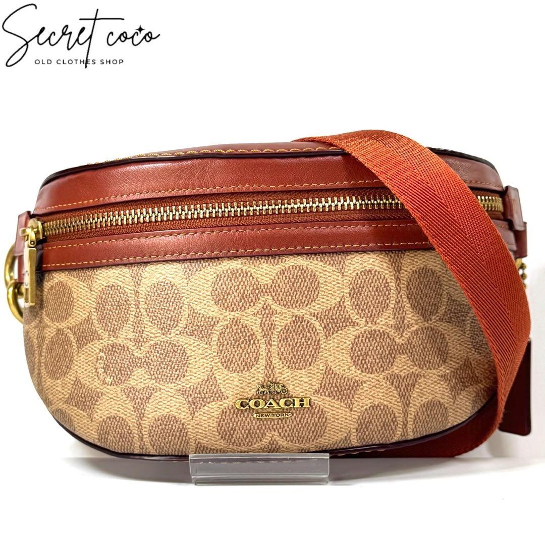 美品❤ COACH コーチ ボディバッグ ウエストバッグ ポーチ シグネチャー