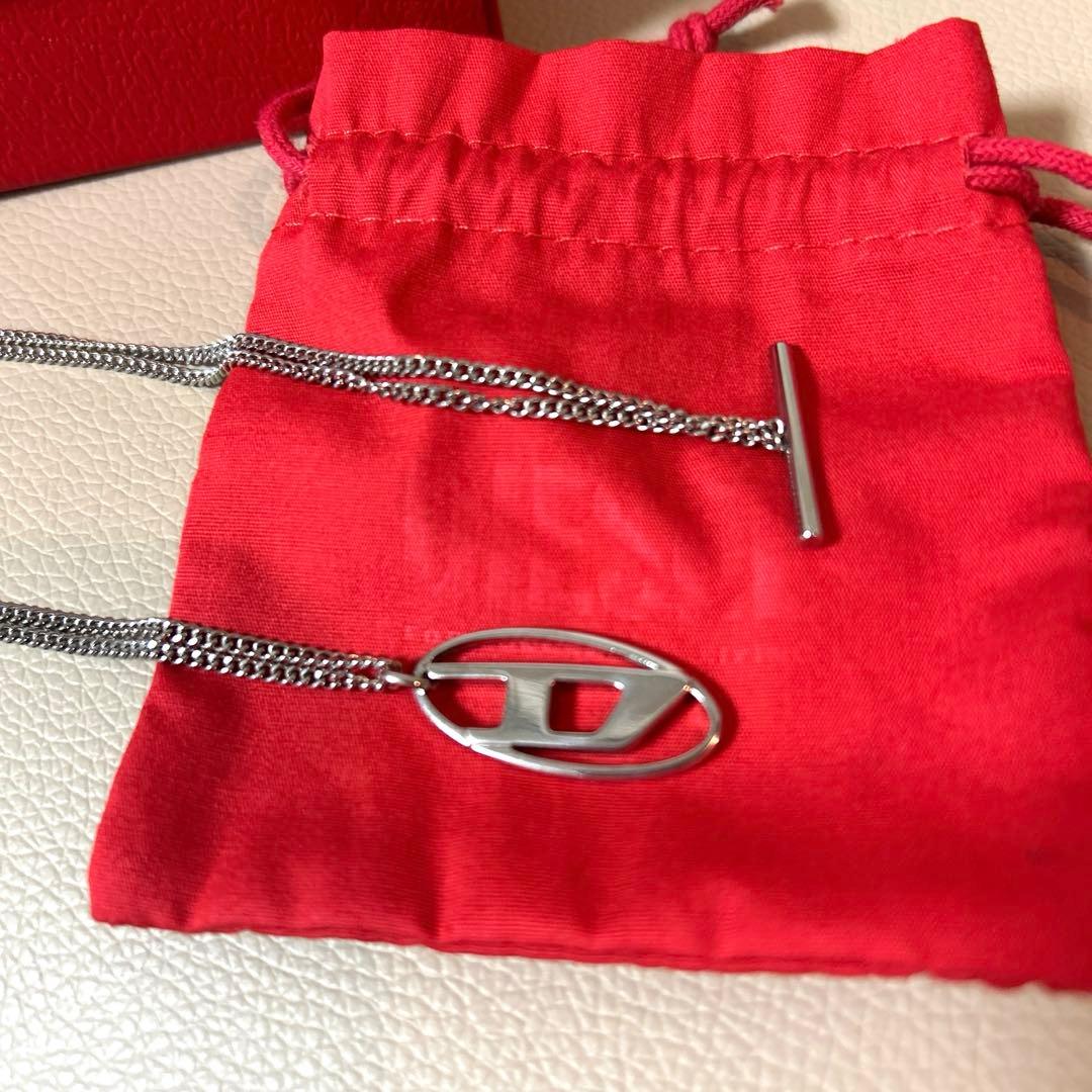 DIESEL ディーゼル　ステンレススチールチェーンネックレス　D