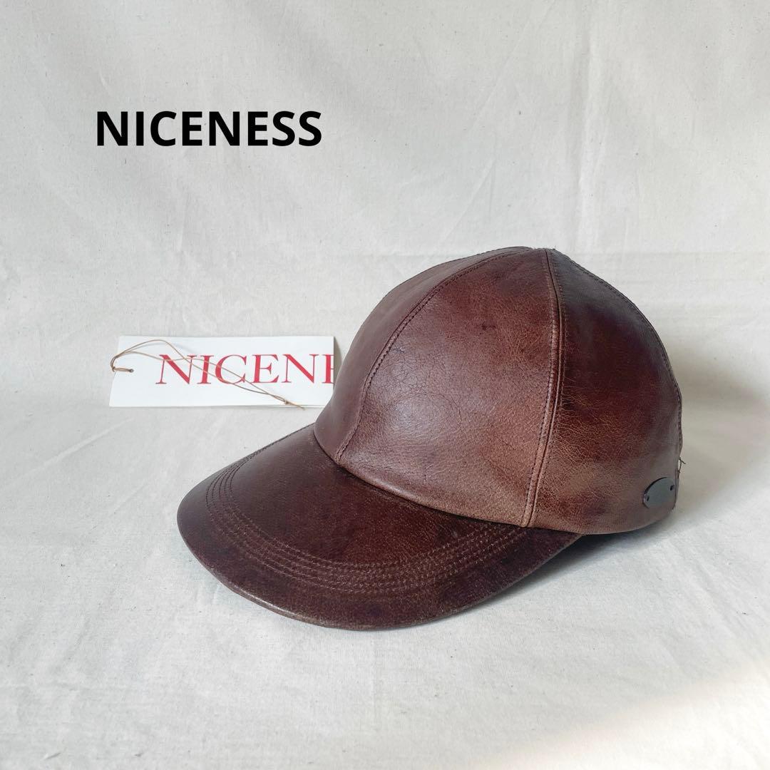 22AW NICENESS WELHAM レザーキャップ ナイスネス ブラウン - メルカリ