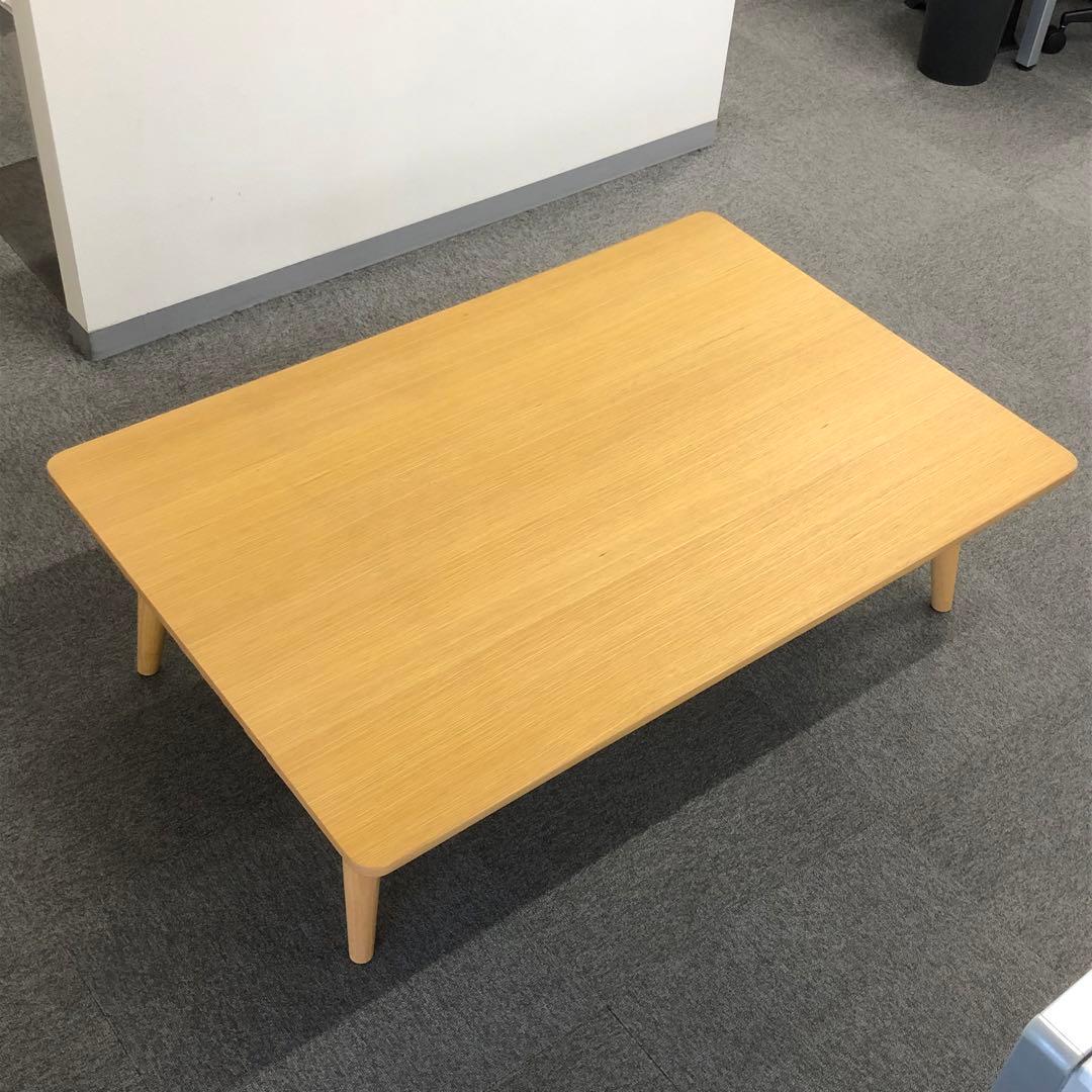 訳あり ローテーブル 座卓 120cm×80cm 棚付き 木製 ナチュラル 座卓 テーブル 幅120cm 折れ脚 木製 ウォールナット リビングテーブル
