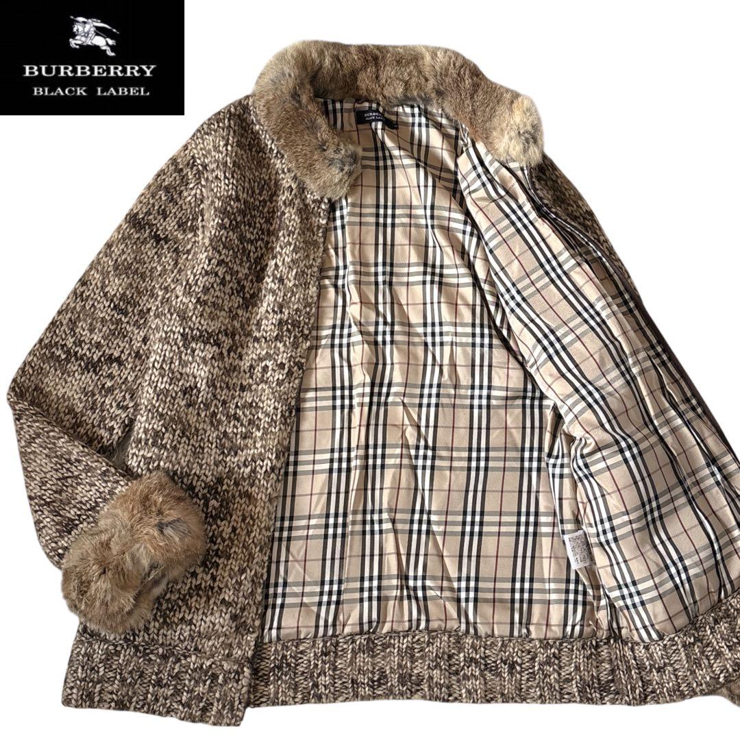 BURBERRY バーバリーブラックレーベル ニット ファー ノバチェック
