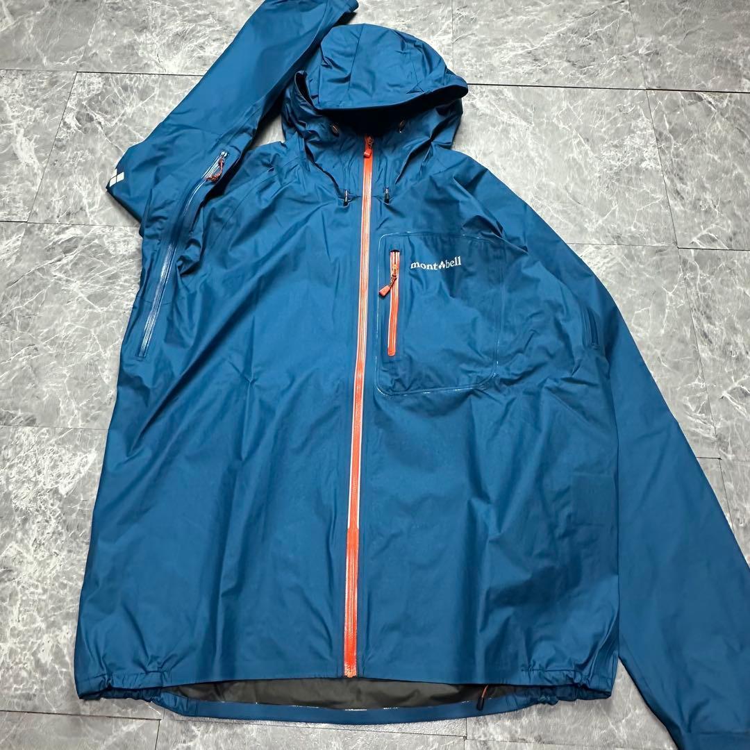 極美品　モンベル　ゴアテックス　トレントフライヤージャケット　XL メンズ 袋付 モンベル レインウェア ゴアテックス トレントフライヤージャケット XL