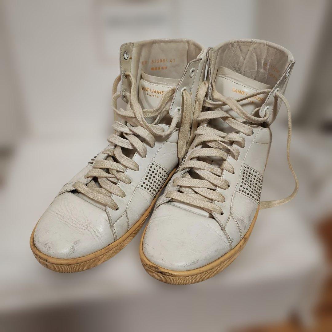 SAINT LAURENT PARIS スタッズハイカットスニーカー エディ期