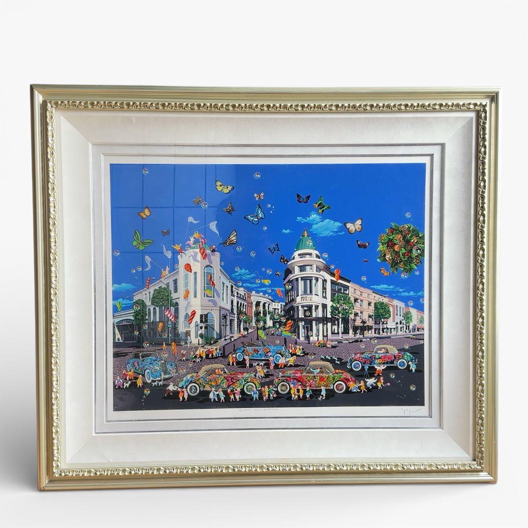 【真作保証】ヒロヤマガタ シルクスクリーン「ビバリーヒルズアフタヌーン」