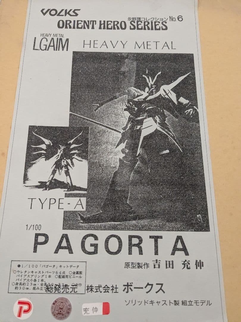 ロボット VOLKS PAGORTA LGAIM HEAVY L TYPE-A Premium Bandai 1/144 HEAVY METAL L-GAIM SET 1 Super Robot Model
