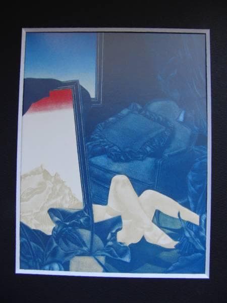 池田 満寿夫、邪淫の罪、希少な額装用画集より、美品、新品額装付