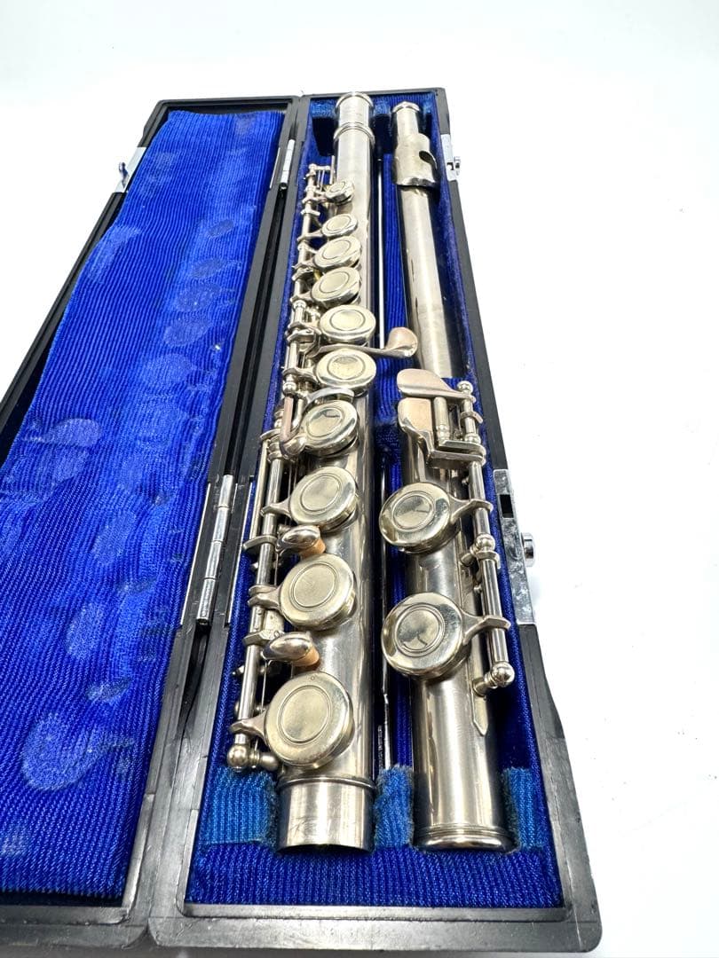 や*ん様 銀製 フルート本体 青色ケース付き