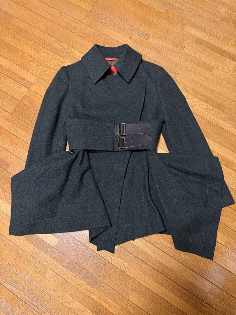 《美品》ヴィヴィアンウエストウッド ベルト付きウールコート【1】ペプラム変形