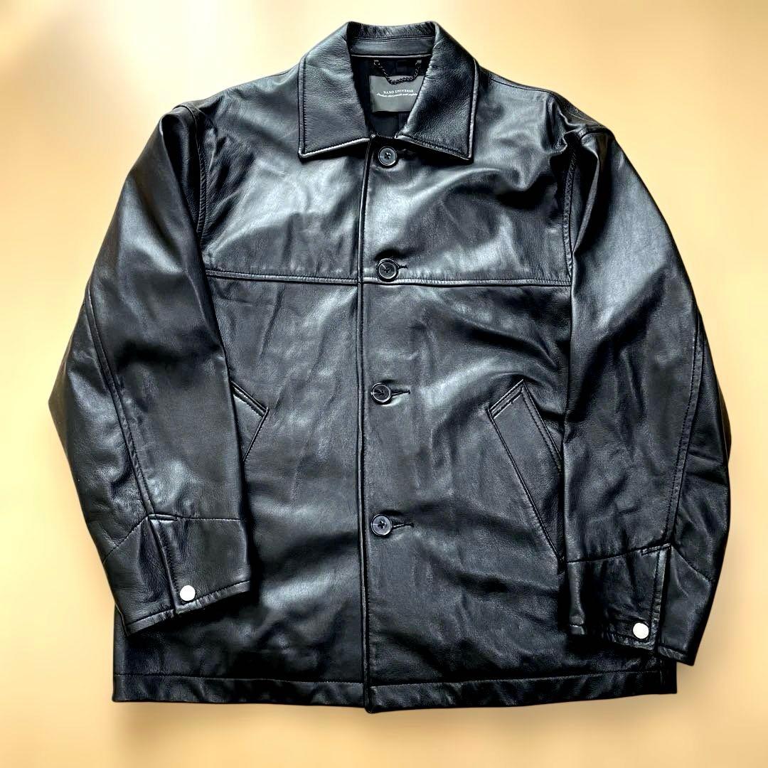 NANO UNIVERSE ナノユニバース レザー カーコート ジャケット 本革