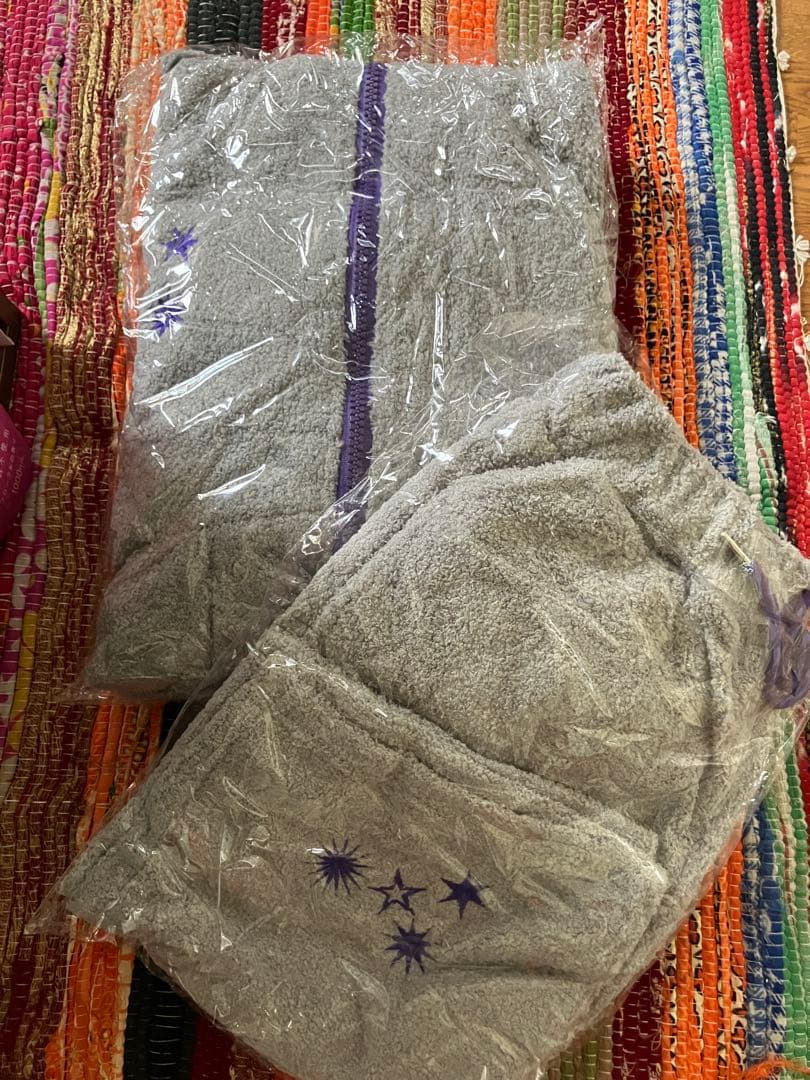 男闘呼組 タオル生地 上下セット ふわもこポンチョパーカー 冷感ポンチョ ( なんかちがう ) アイスポンチョ フード付き タオル