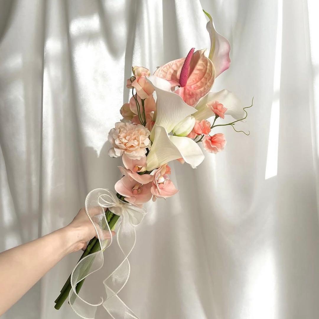 moay flower アーティシャルフラワー ブーケ 造花【ブートニア付き】