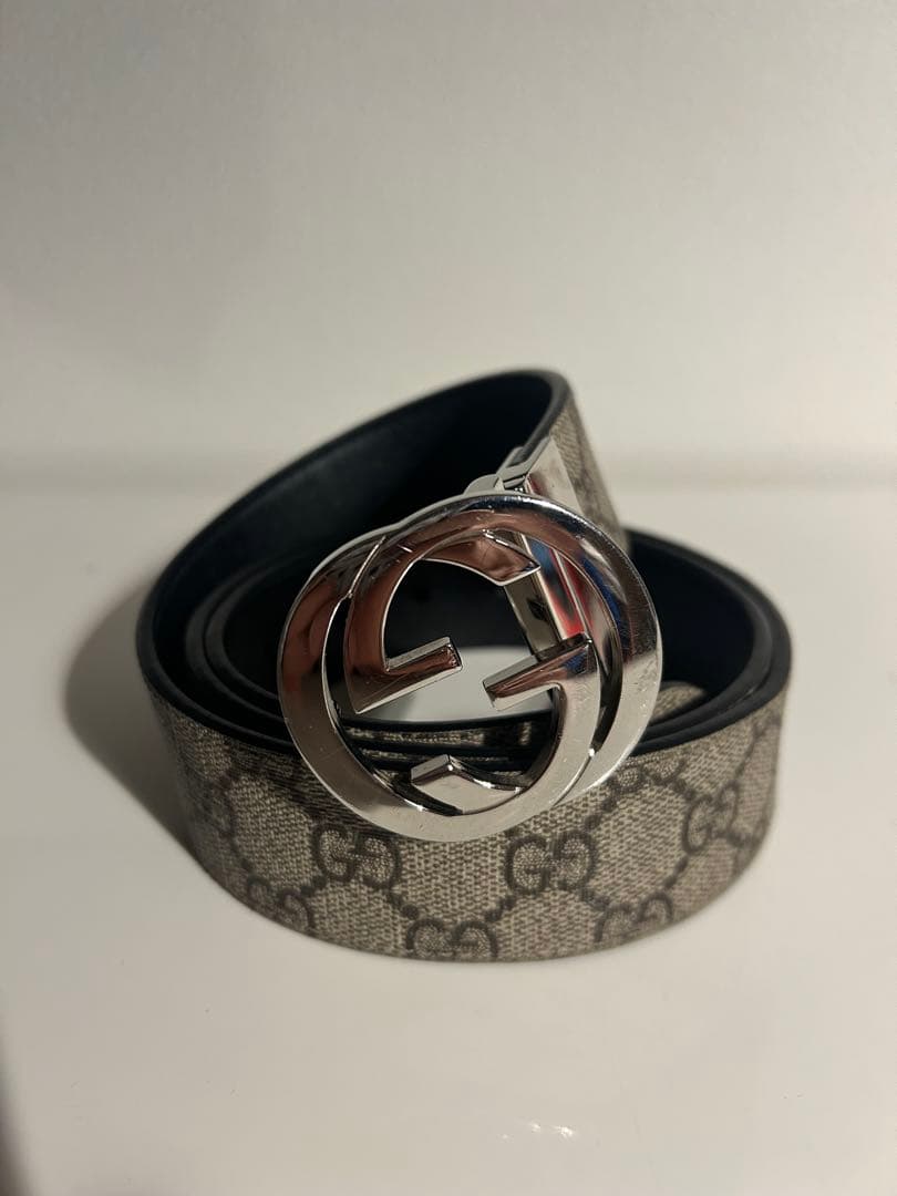 値下げ可能‼️Gucci グレー Gロゴバックル ベルト