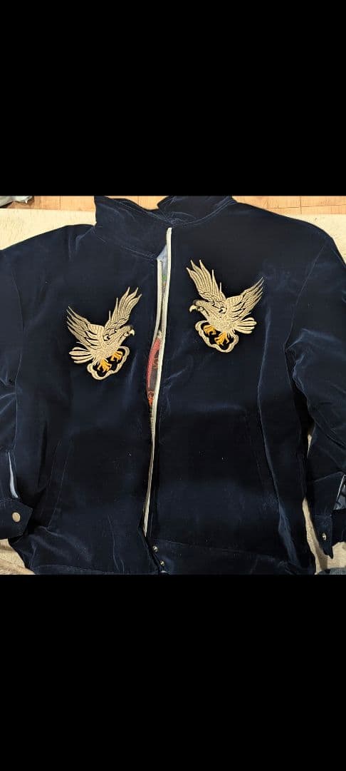 しばたネイビー スカジャン 鷲 ドラゴン刺繍　ヴィンテージ風