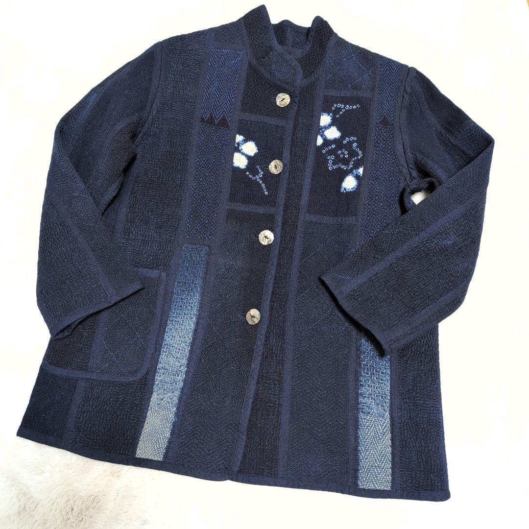 古布 藍染め 刺し子 ジャケット コート コットン レディース メンズ