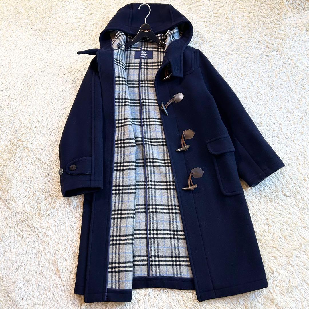 希少✨️BURBERRY ノバチェック ダッフルコート ネイビー グレー XS
