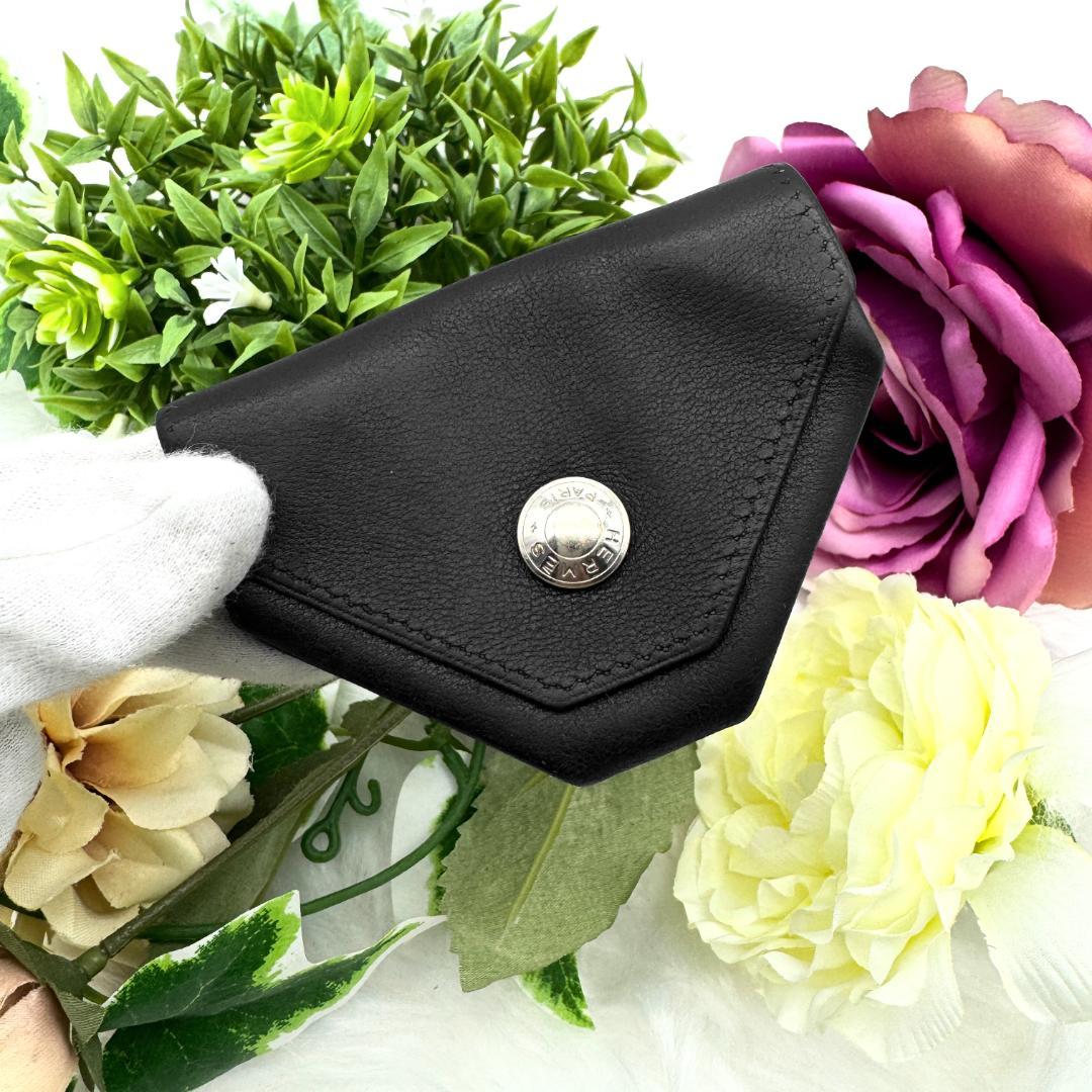 【美品】エルメス ルヴァンキャトル レザー ブラック ケース CA4