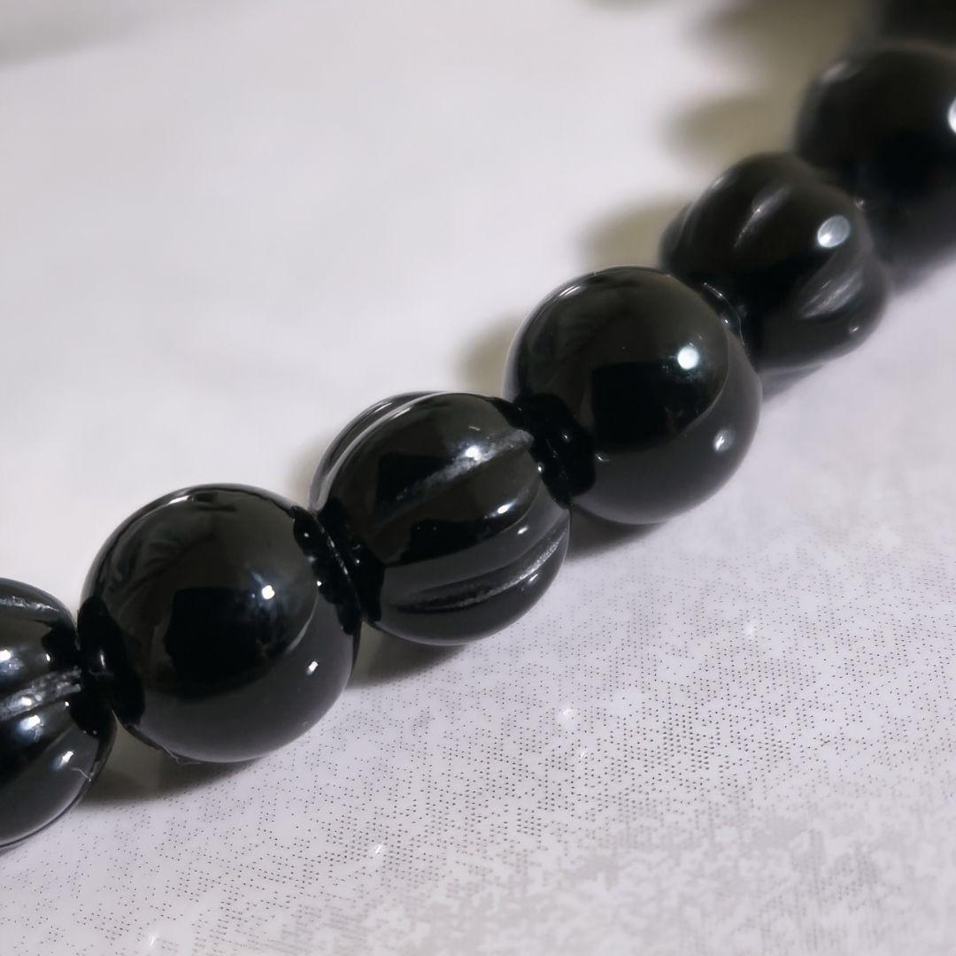 タテオシアンTATEOSSIANラウンドオニキス数珠ビーズブレスレットカフス