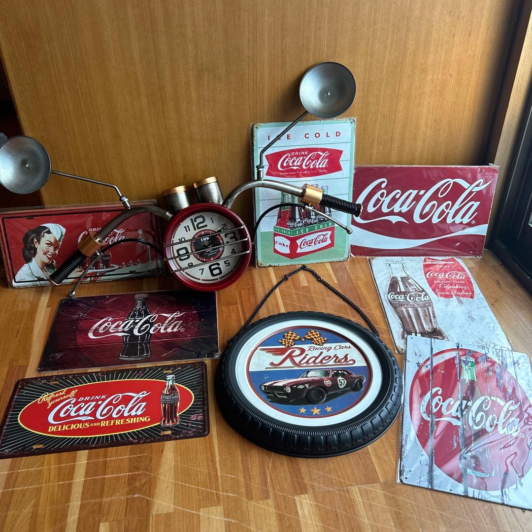 ブリキ　アンティーク　コカコーラ　バイク　ハーレー　インテリア　アメリカ