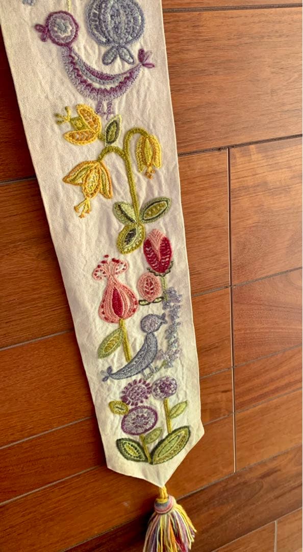 蚤の市　ヨーロッパ　アンティーク 東欧　手刺繍　壁掛け　鳥と花 蚤の市 ヨーロッパ アンティーク 東欧 手刺繍 壁掛け 鳥と花 蚤の市