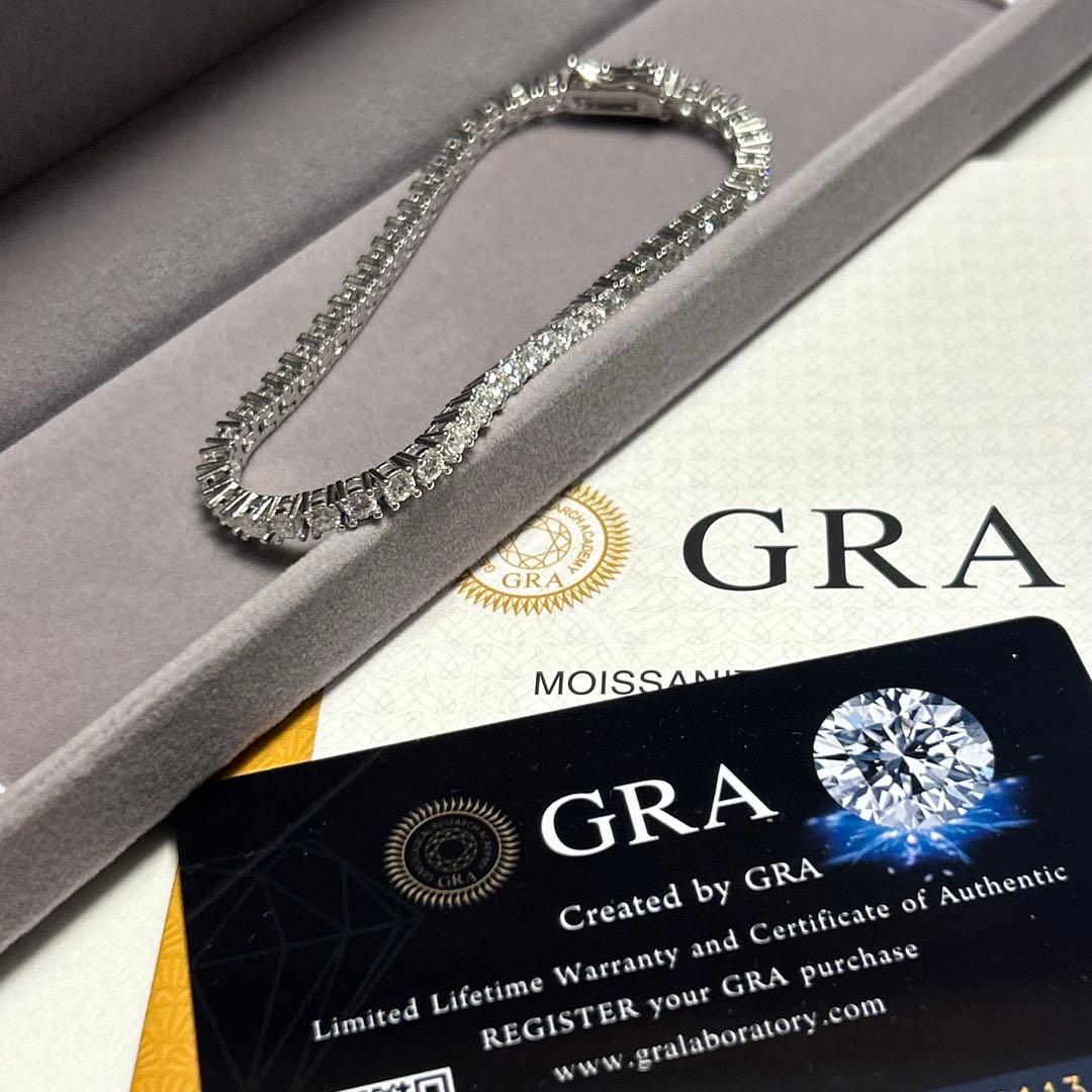 【大人の手元に】モアサナイト×シルバー925テニスチェーンブレスレット 19cm モアサナイト テニスブレスレット 2mm幅 ブレスレット レディース