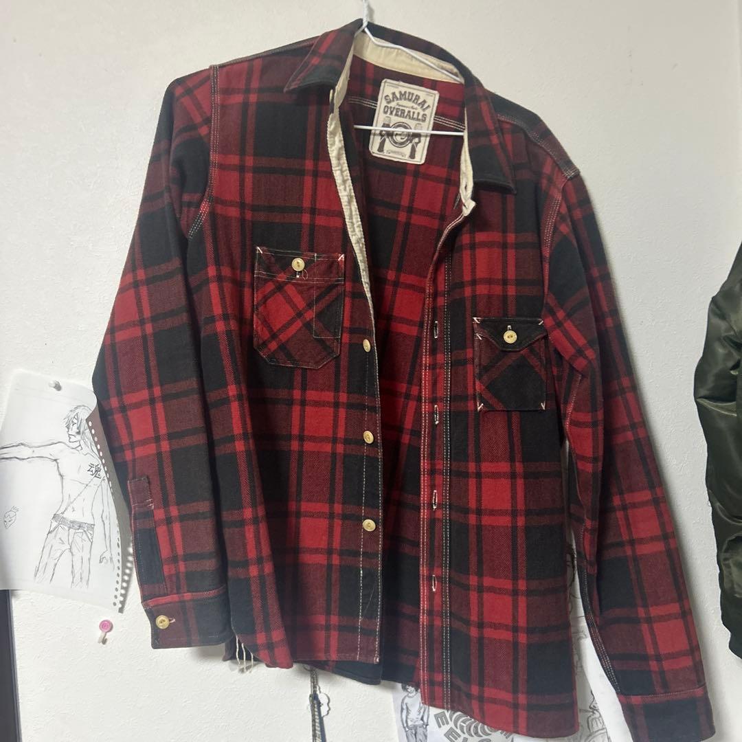 SAMURAI JEANS ヘビーネルシャツ チェック柄 チーズインディゴヘビーネルシャツ サムライジーンズ SIN25-02 SAMURAI