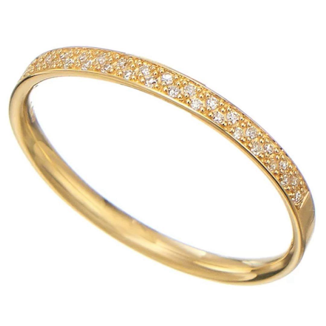 アガット agete K18 マイクロセッティングリング 9号