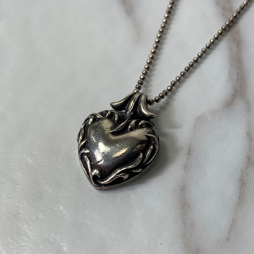 A&G ハートペンダント ネックレス シルバー925刻印 ボールチェーン