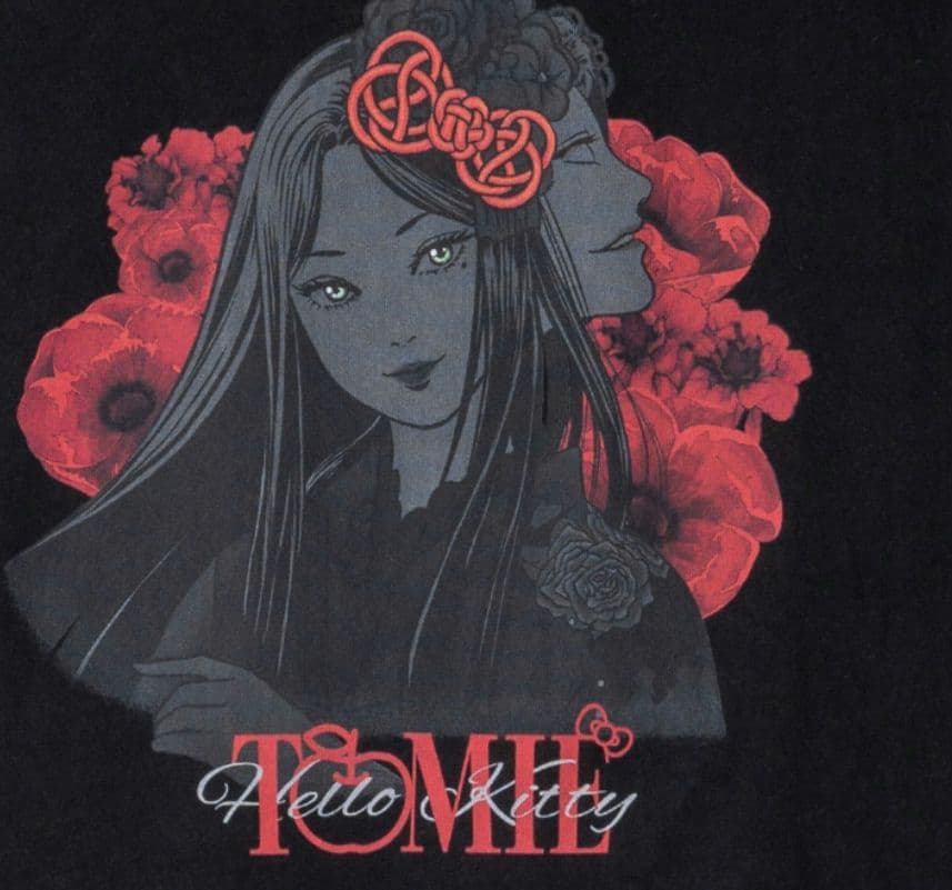 伊藤潤二×サンリオキャラクターズ 着物富江 Tシャツ ギャル富江 XL