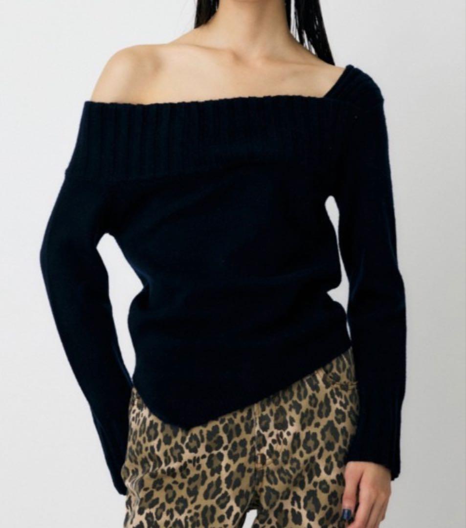 moussy マウジー ASYMMETRYトップス ネイビー