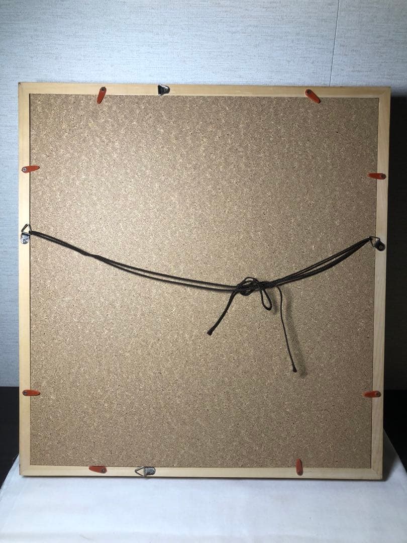 鴛鴦彫金板額飾。美品。秀鳳作。昭和-平成時代。精緻。自家藏出