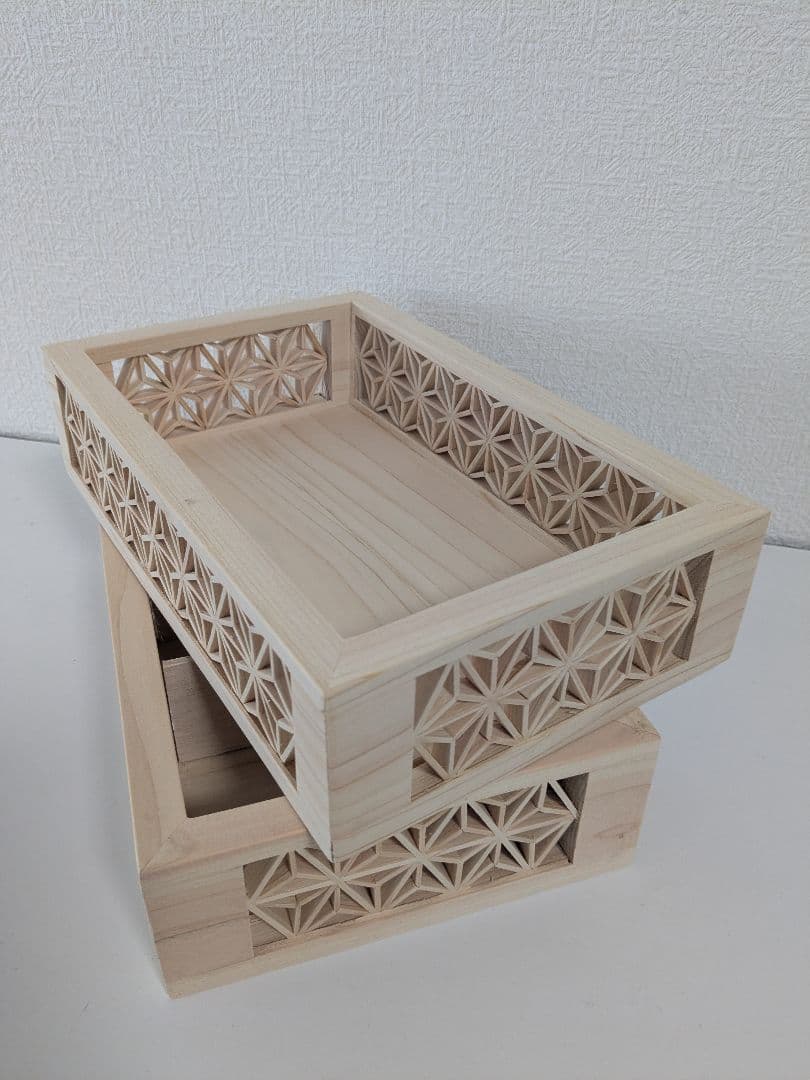 組子細工　小物入れ(２個組)