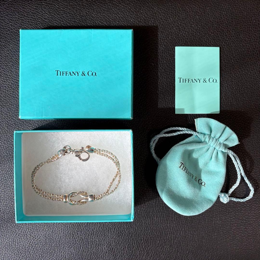 【美品】ティファニー ダブルロープ センターノット ブレスレット SV925 TIFFANY&Co.（ティファニー） 【返品OK】【美品】ティファニー