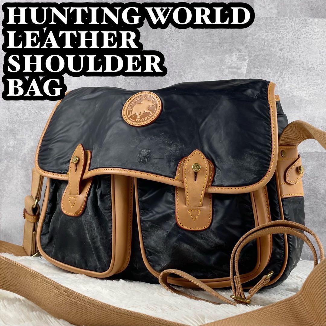 A4可 ハンティングワールド バチュークロス メッセンジャーバッグ 斜め
