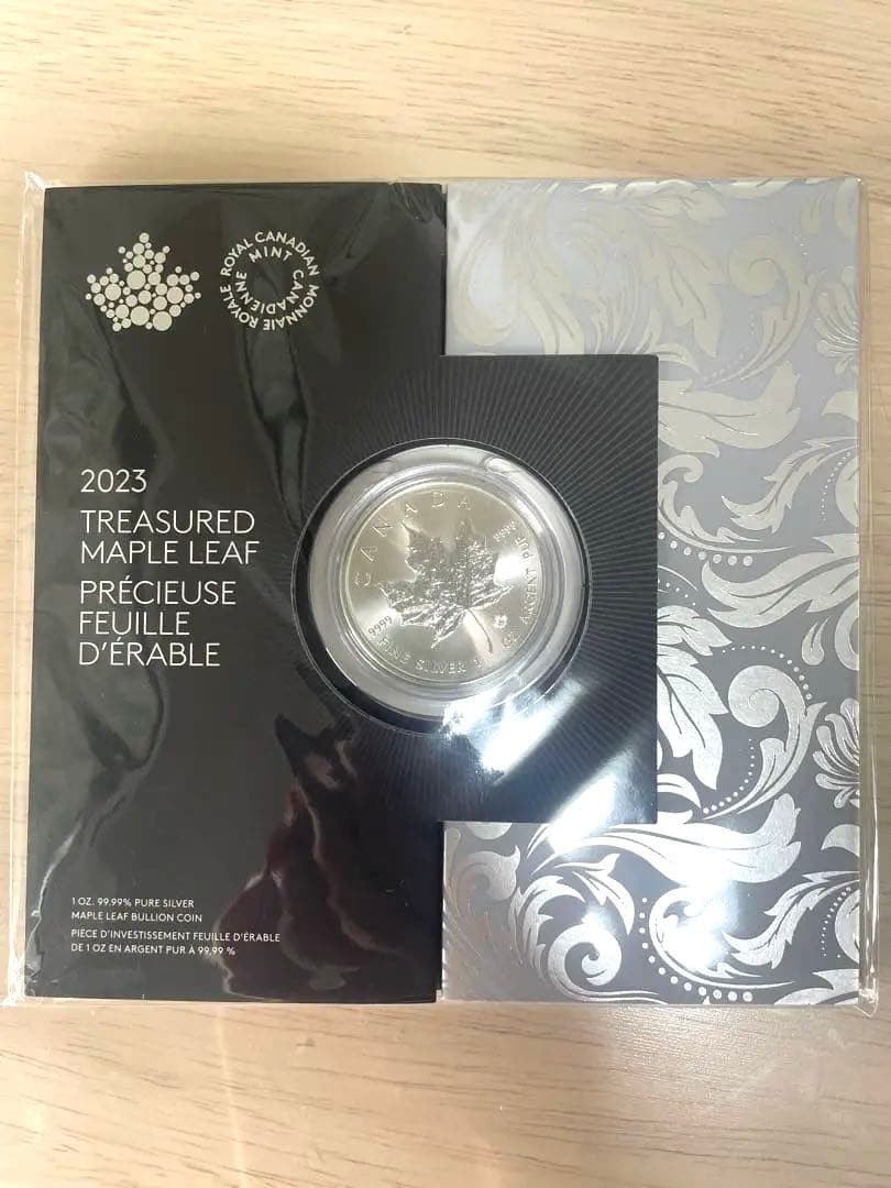 【新品】2023年 カナダ「メイプルリーフ」純銀 1オンス銀貨 クリアケース付