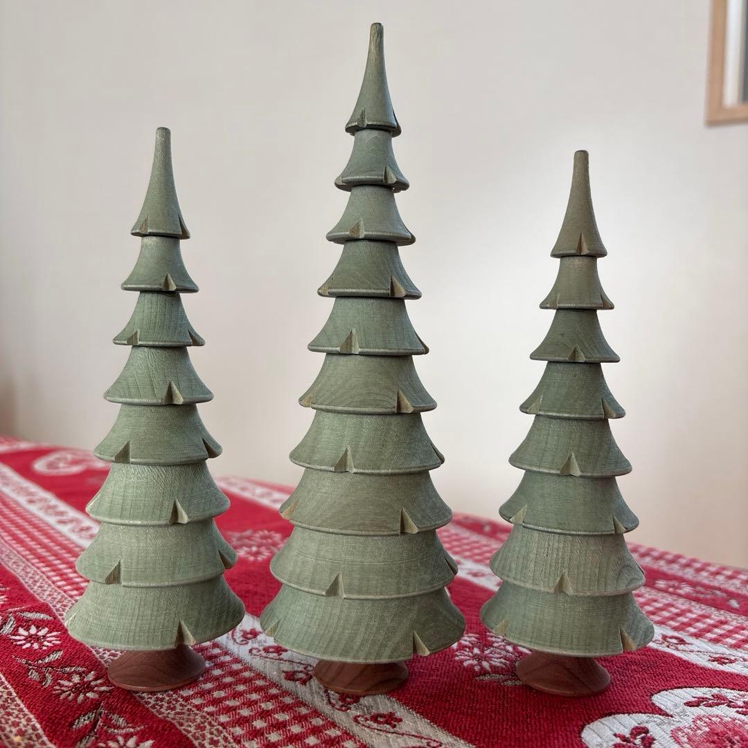 ドイツ製　ツリー　木製　3本