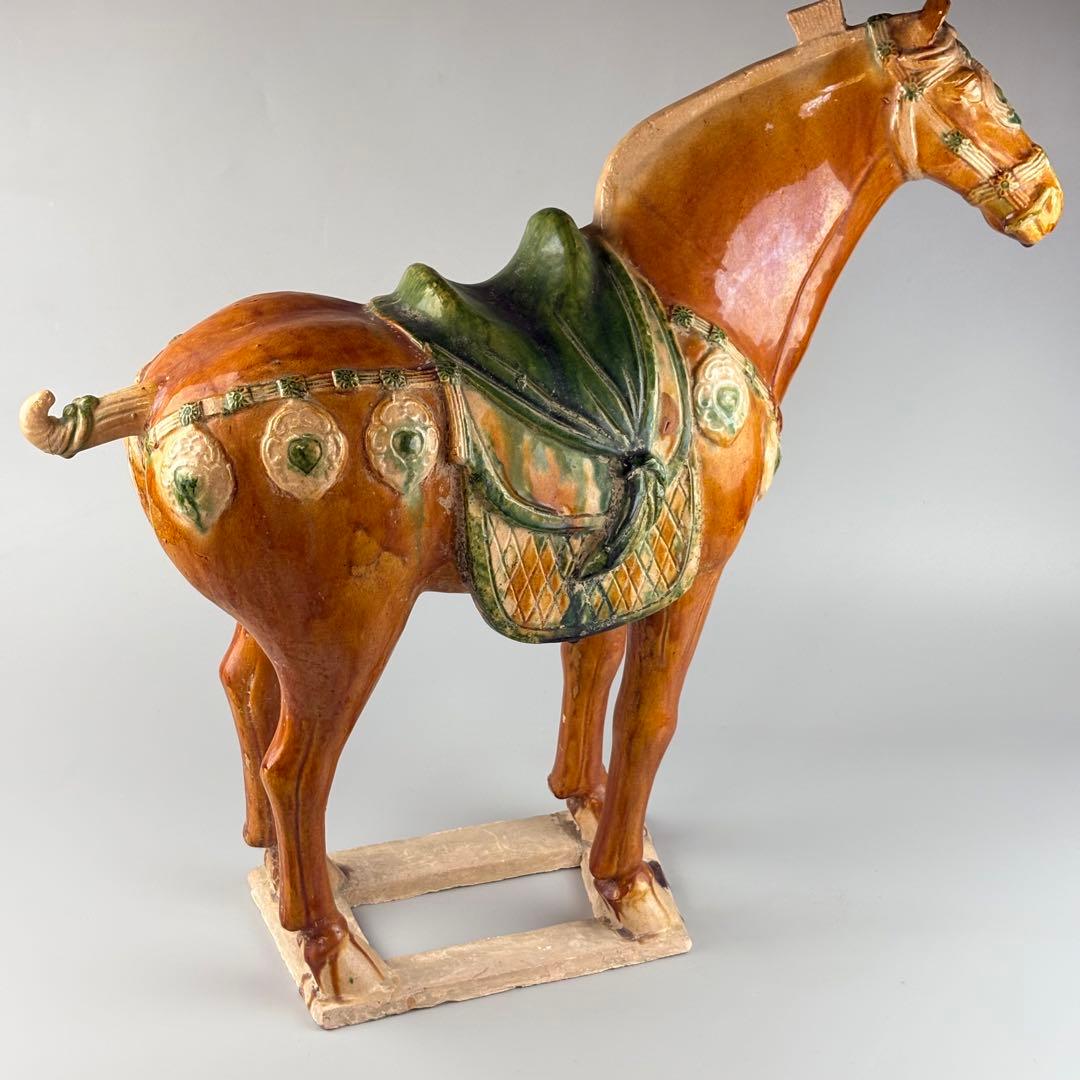 中国 馬 土器 彩陶 三彩