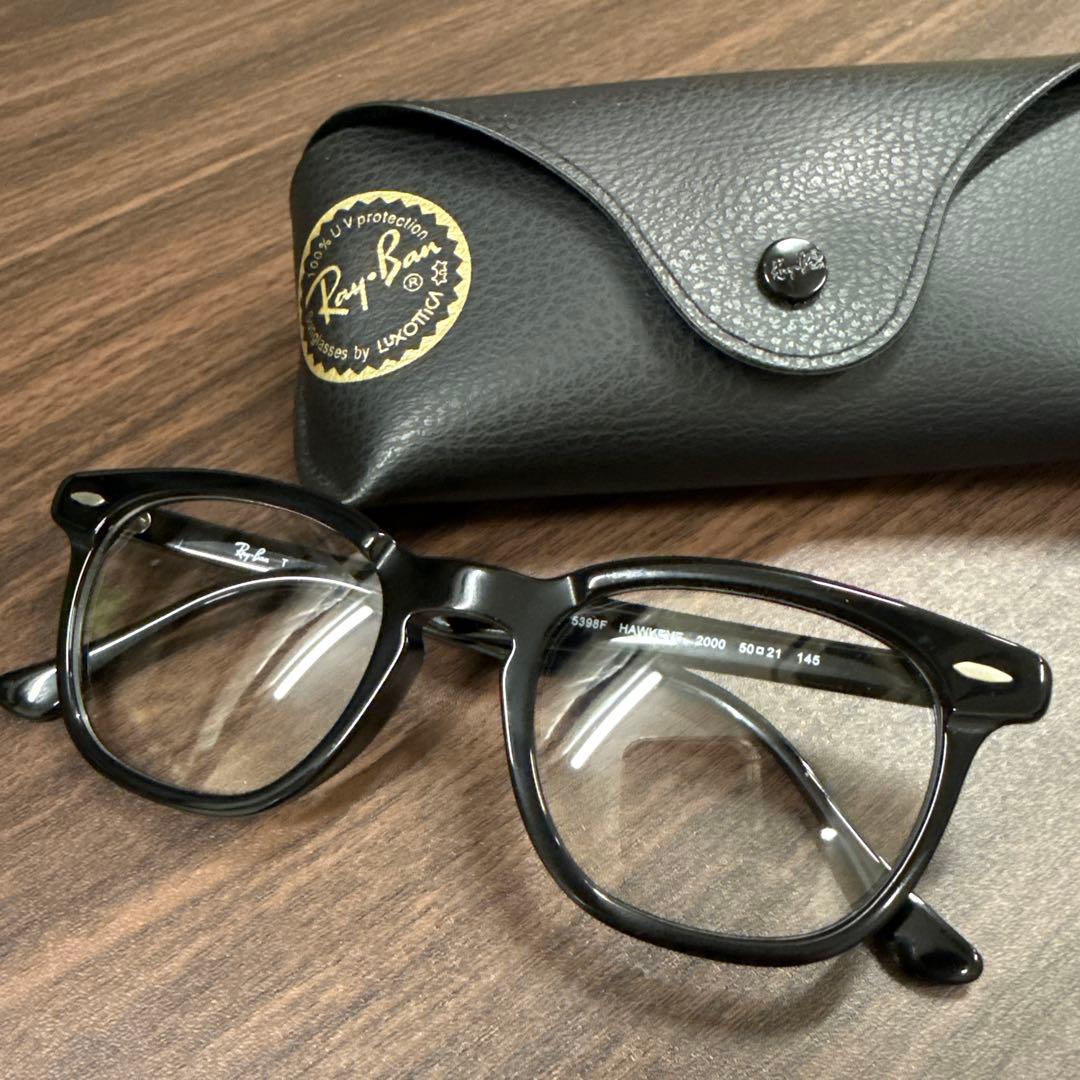 Ray-Banレイバン 黒フレームRB5398F HAWKEYE 伊達メガネ