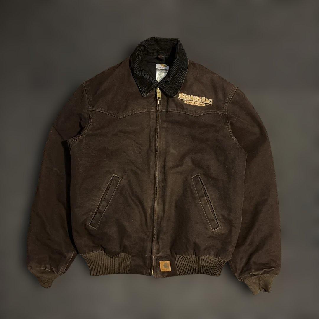 希少 Carhartt サンタフェジャケット ブラウン 企業ロゴ 00s