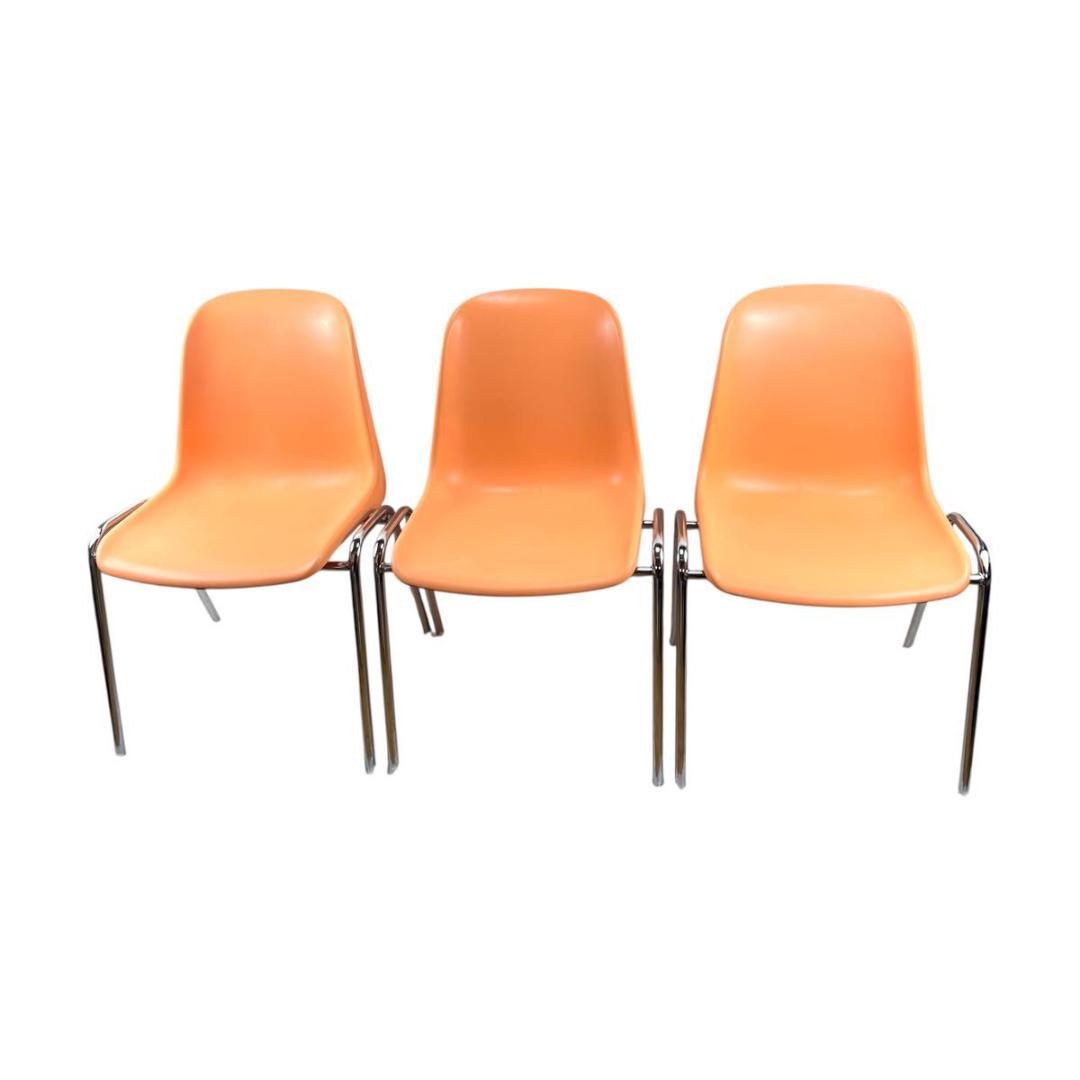 イタリア製】MOD ELENA スタッキングチェア 3脚セット オレンジ - メルカリ