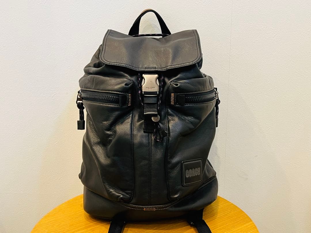 ◆COACH コーチ リュック バックパック レザー ブラック 保管品◆