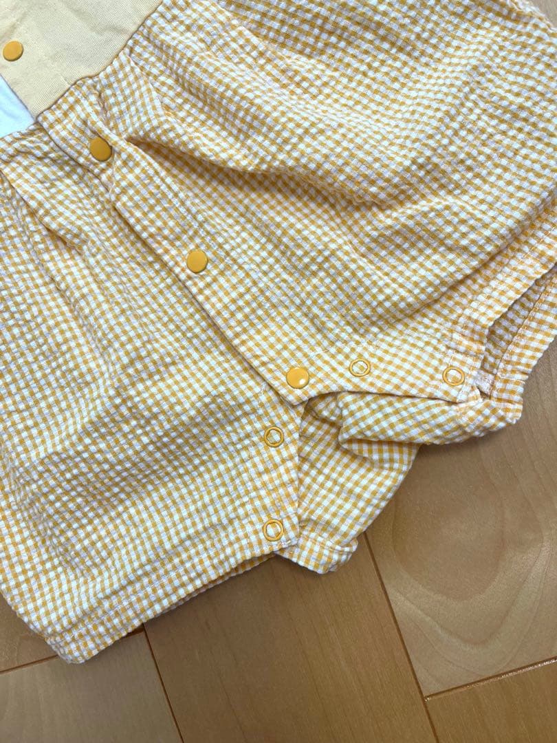 ミキハウス 】クマ刺繍ロンパース - メルカリ