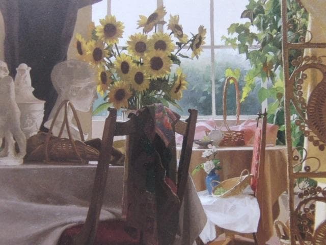 高梨芳実、【向日葵の咲く部屋】、希少な大判額装用画集より、美品