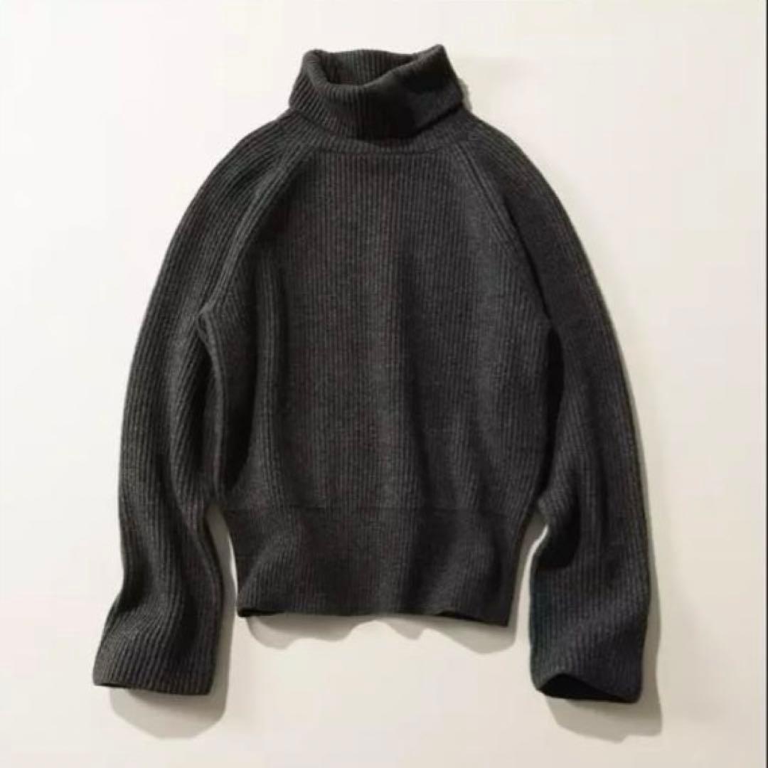 SINME グレー タートルネック ニットセーター 長袖 シンメ