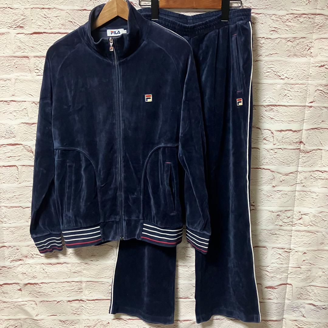 FILA フィラ セットアップ ベロア 刺繍ロゴ M 00s FILA（フィラ） US企画 プライアー ベロアパンツ FILA F22MH028 メンズ