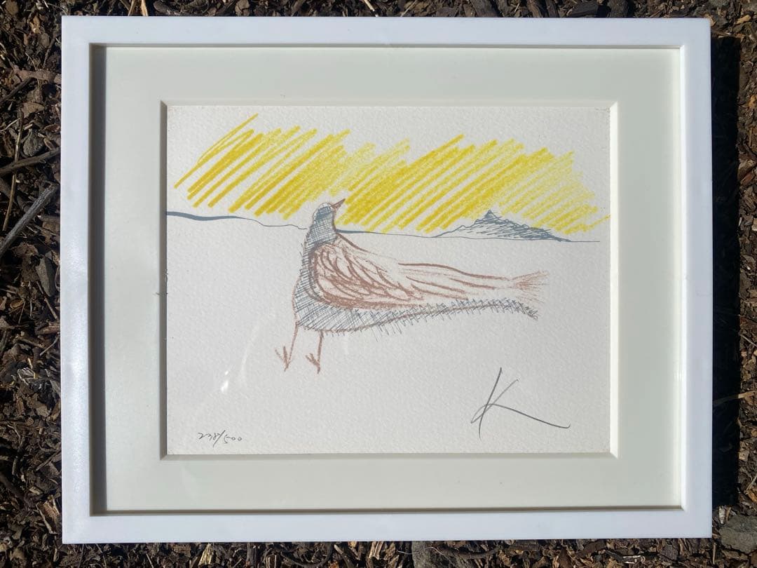 黒田征太郎 1982年 リトグラフ 直筆サイン入 額装