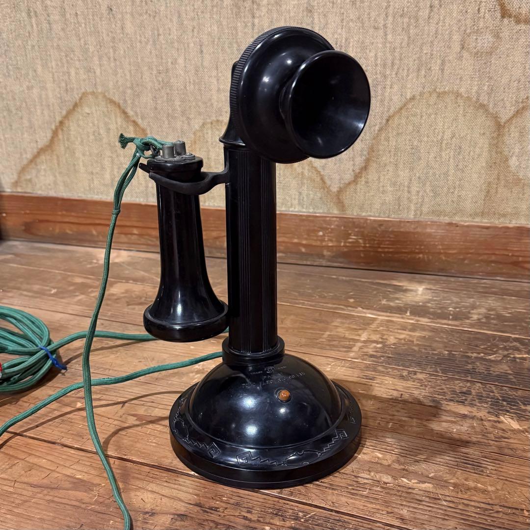 昭和 電話 黒電話 レトロ アールデコ 戦前 ビンテージ 古道具 アンティーク