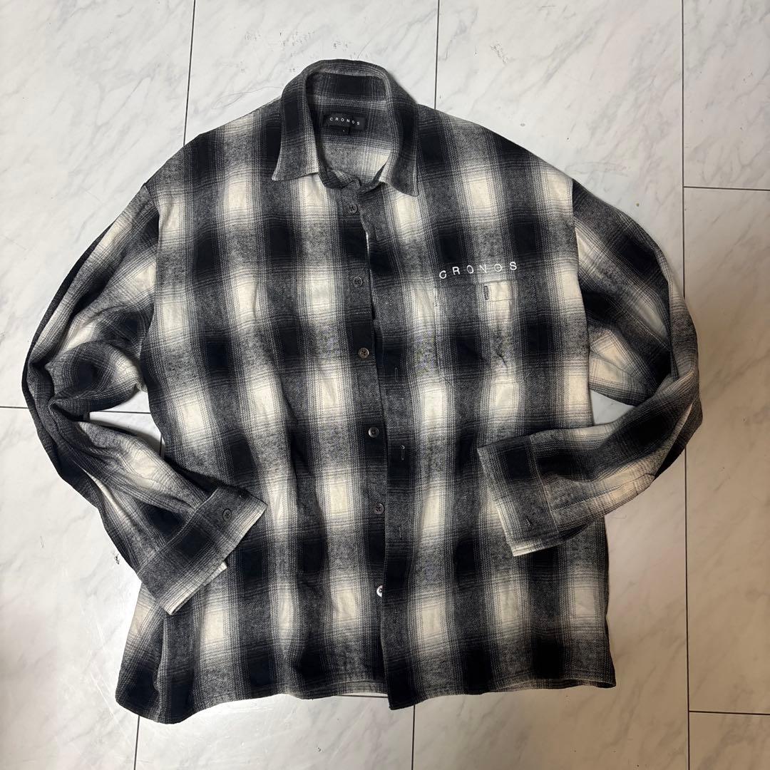 CRONOS チェック柄 長袖シャツ L